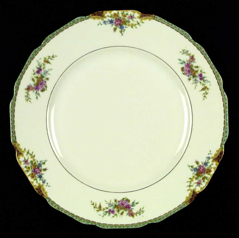Celia (Cream Background, Scalloped) Dinner Plate by Black Knight-1