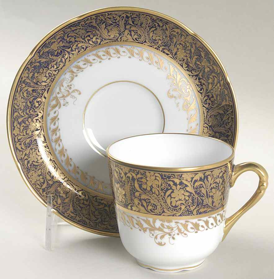 Eden Cobalt Flat Cup & Saucer Set by Bernardaud-1
