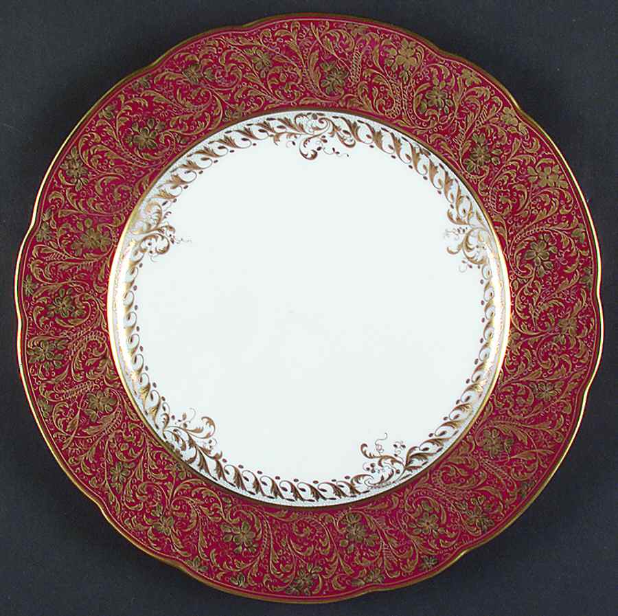 Eden Crimson Dinner Plate by Bernardaud-1