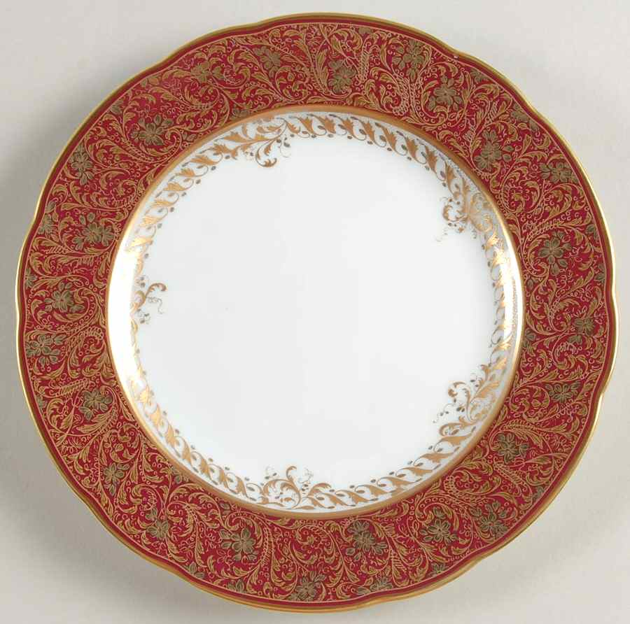 Eden Crimson Bread & Butter Plate by Bernardaud-1