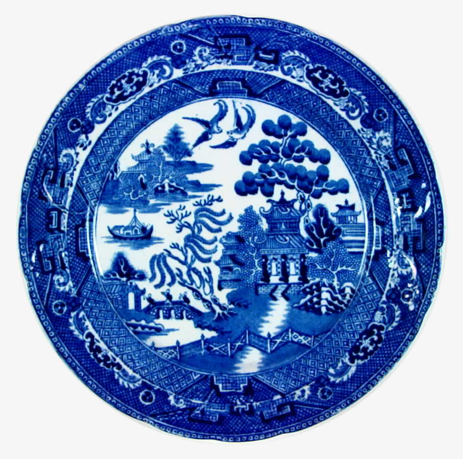 Blue Willow (Scalloped) Dinner Plate by Bourne & Leigh-1