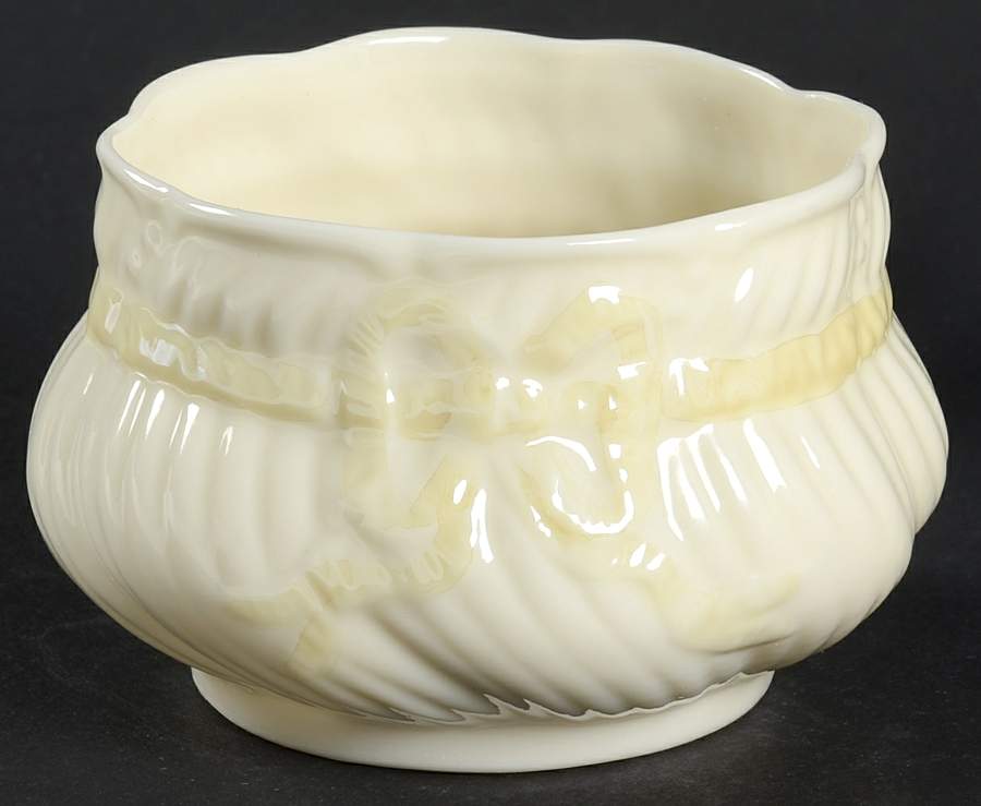 Ribbon Open Sugar Bowl by Belleek Pottery (Ireland)-1