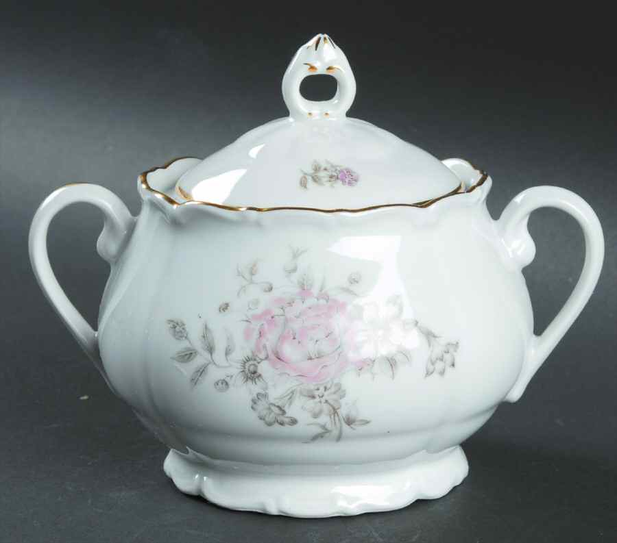 La Maria (Center Design) Sugar Bowl & Lid by Bohemia Ceramic Works-1