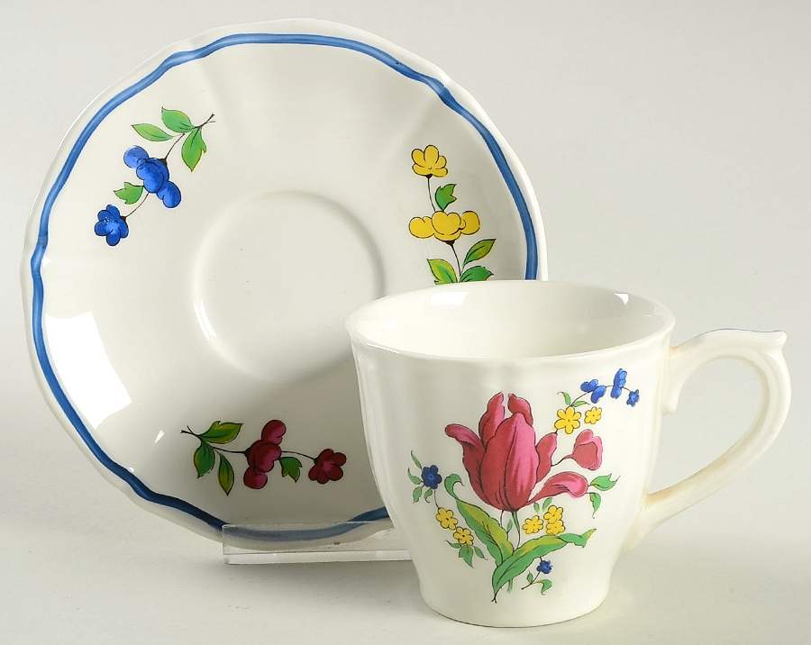 BOI1 Flat Cup & Saucer Set by Bon Vivant-1