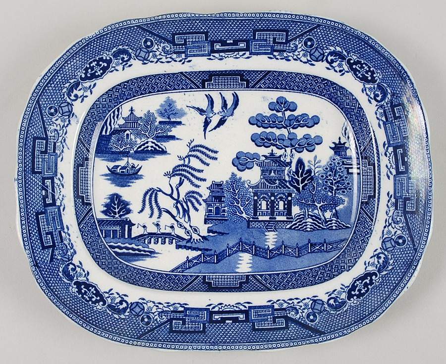 Willow Blue 11" Rectangular Serving Platter by Britannia Pottery -1