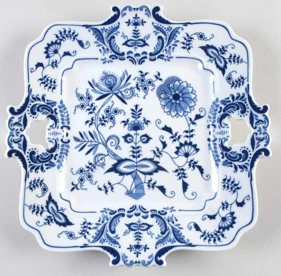 Blue Danube (2001 Anniversary Stamp) 12" Square Serving Platter by Blue Danube (Japan)-1