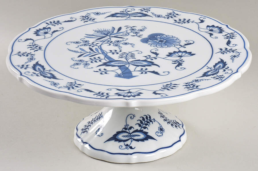 Blue Danube (2001 Anniversary Stamp) 10" Diameter Pedestal Cake Stand by Blue Danube (Japan)-1