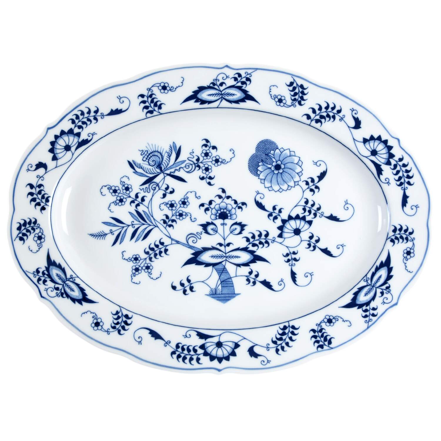 Blue Danube (2001 Anniversary Stamp) 16" Oval Serving Platter by Blue Danube (Japan)-1