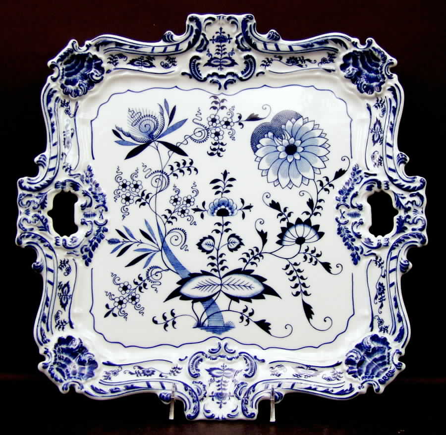 Blue Danube (2001 Anniversary Stamp) 15" Square Serving Platter by Blue Danube (Japan)-1