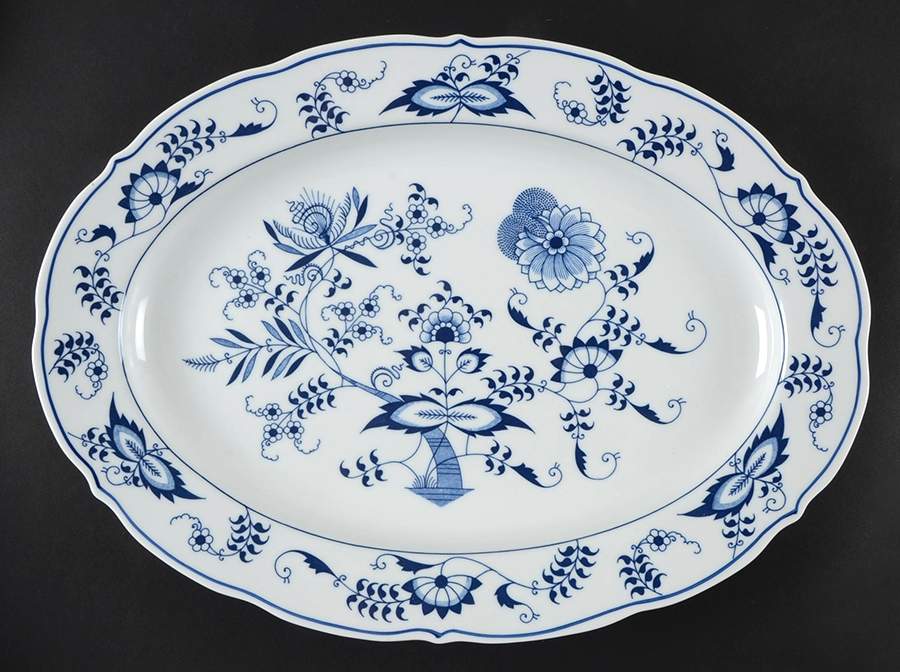 Blue Danube (2001 Anniversary Stamp) 15" Oval Serving Platter by Blue Danube (Japan)-1