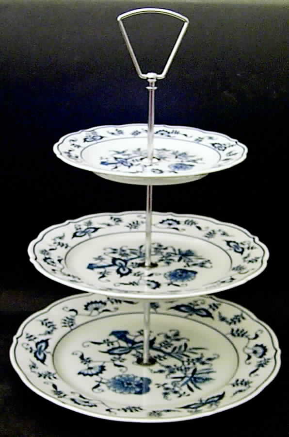 Blue Danube (2001 Anniversary Stamp) 3-Tiered Serving Tray (DP, SP, BB) by Blue Danube (Japan)-1