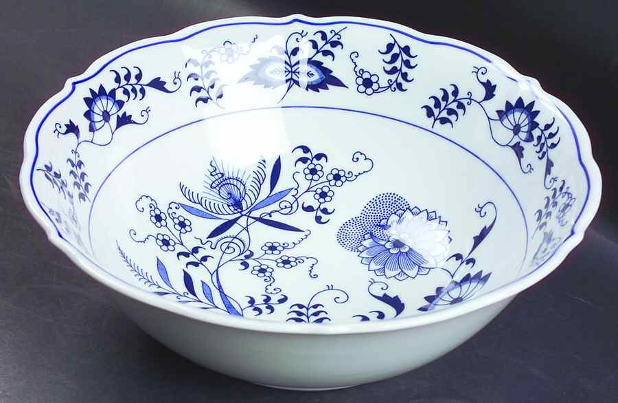 Blue Danube (2001 Anniversary Stamp) 9" Salad Serving Bowl by Blue Danube (Japan)-1
