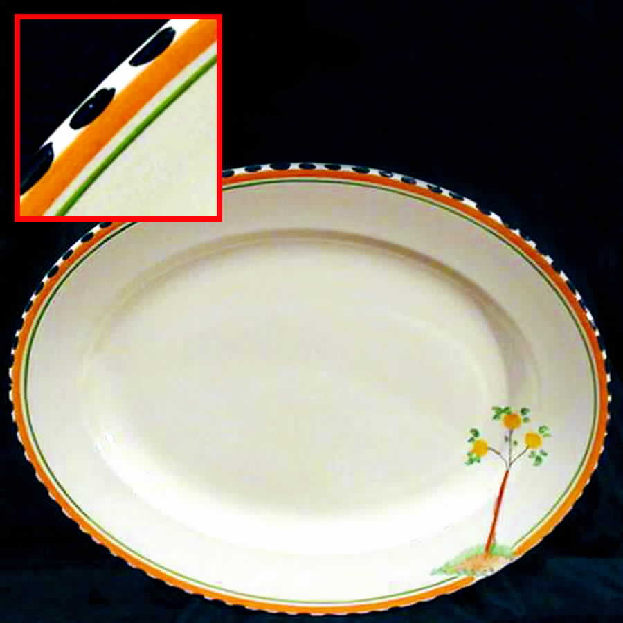 Roseland 14" Oval Serving Platter by Burgess & Leigh-1