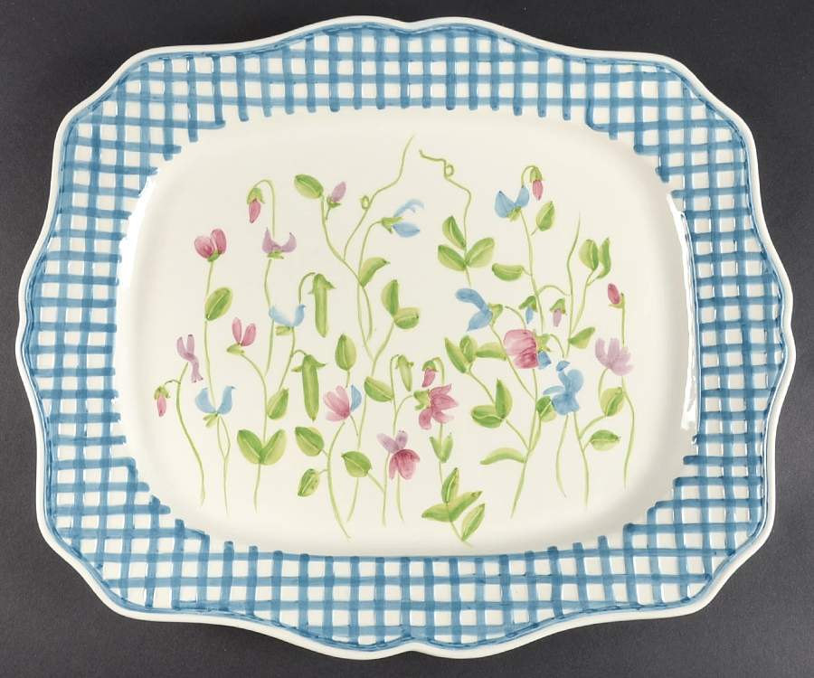 Sweet Pea 17" Oval Serving Platter by Block-1