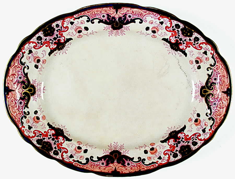 Lucania (Scalloped) 14" Oval Serving Platter by Booths-1