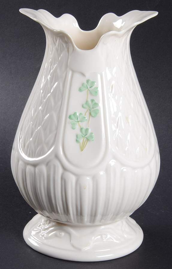 Shamrock 8" Bunratty Vase by Belleek Pottery (Ireland)-1