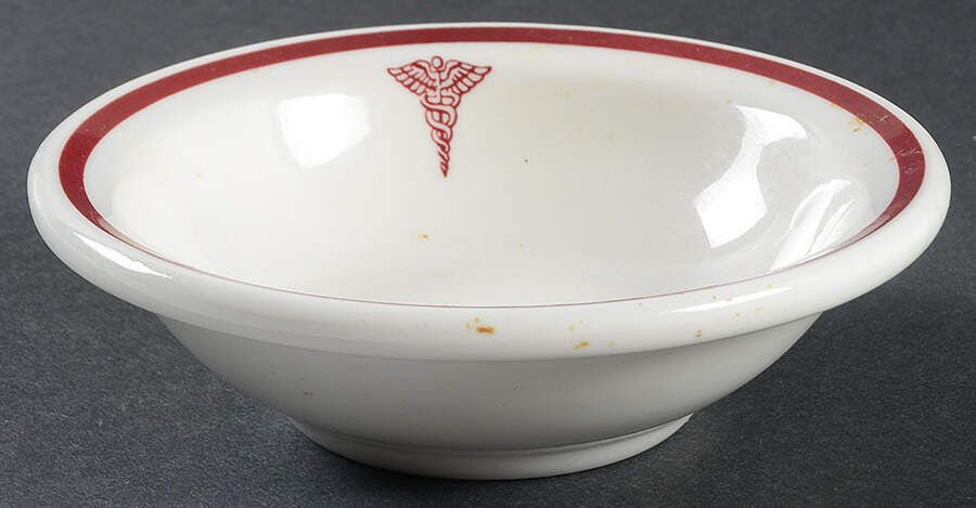 US Army Medical Corps Rim Fruit/Dessert (Sauce) Bowl by Buffalo Pottery-1