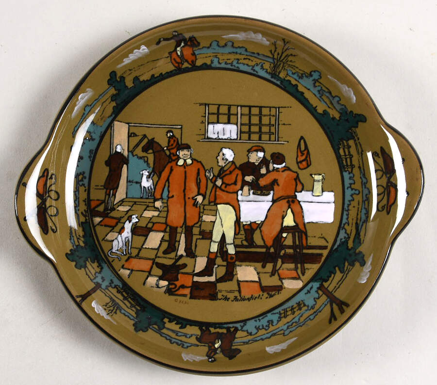 Fallowfield Hunt Handled Cake Plate by Buffalo Pottery-1