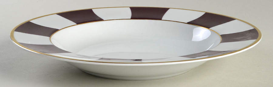 Galerie Royale Black Tulip Rim Soup Bowl by Bernardaud-1