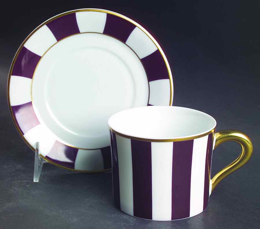 Galerie Royale Black Tulip Flat Cup & Saucer Set by Bernardaud-1