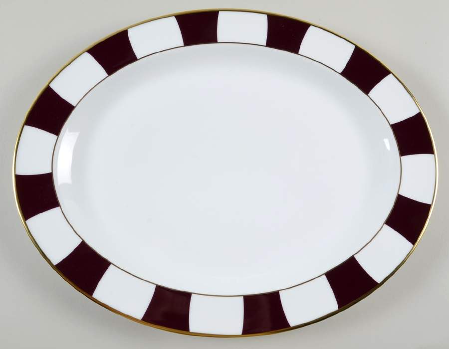 Galerie Royale Black Tulip 15" Oval Serving Platter by Bernardaud-1