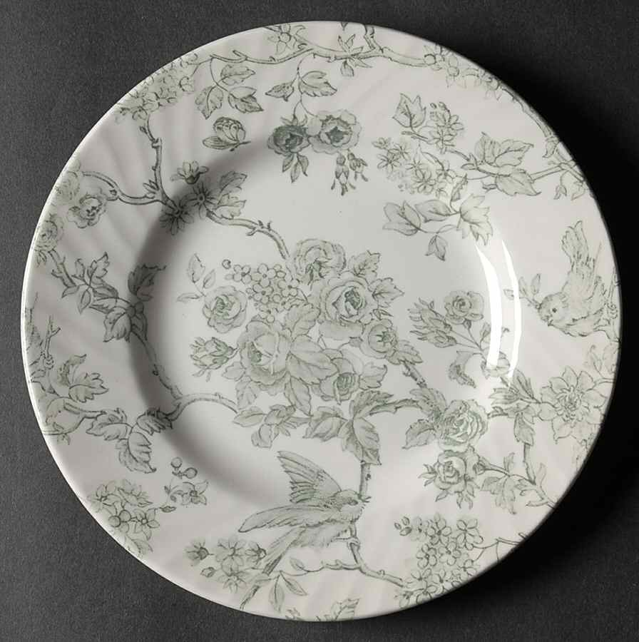 Songbirds Green Bread & Butter Plate by Barratts-1