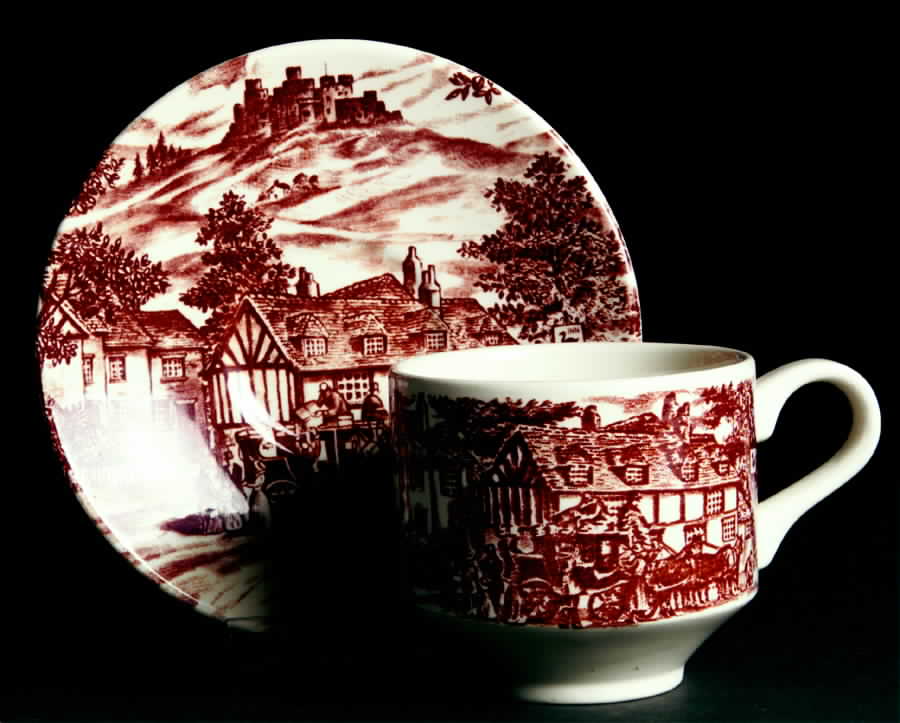 Swan Inn Flat Cup & Saucer Set by Broadhurst-1