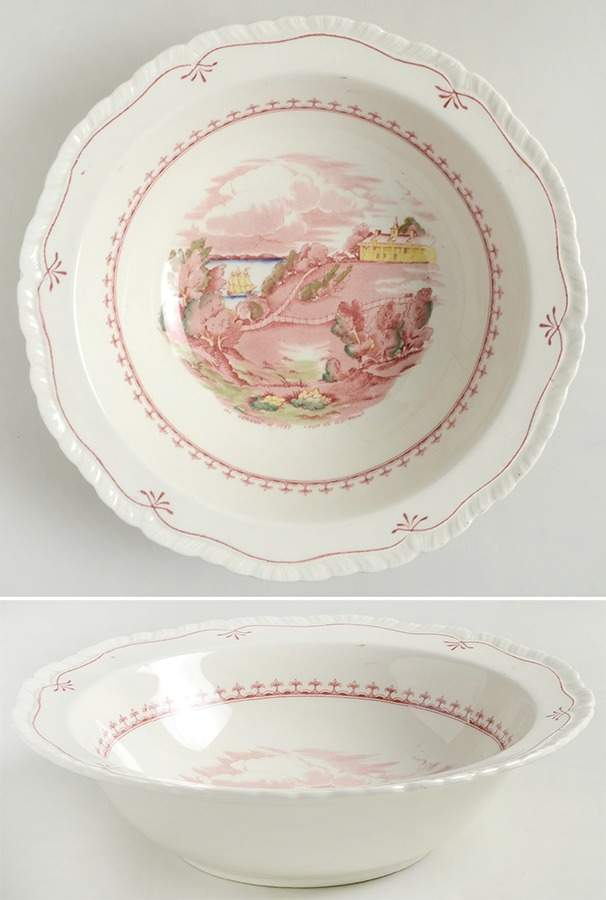 Early American Scenes 9" Round Vegetable Bowl by Booths-1