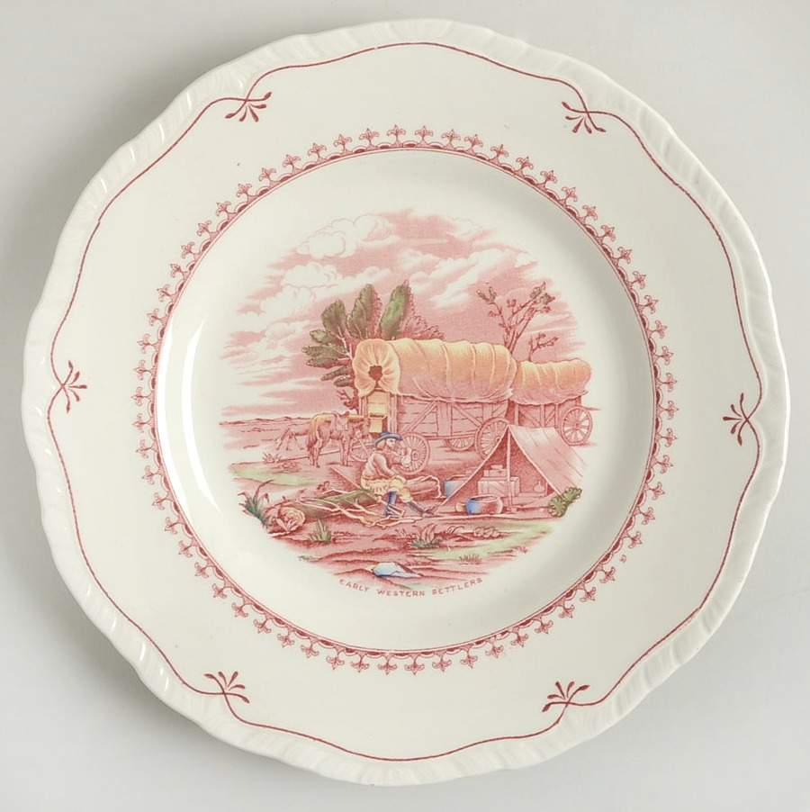 Early American Scenes Luncheon Plate by Booths-1