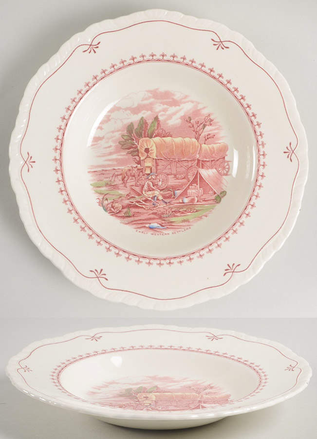 Early American Scenes Rim Soup Bowl by Booths-1