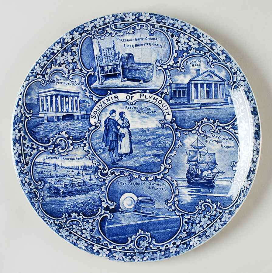 Ye Olde Historical Pottery Blue Dinner Plate by British Anchor-1