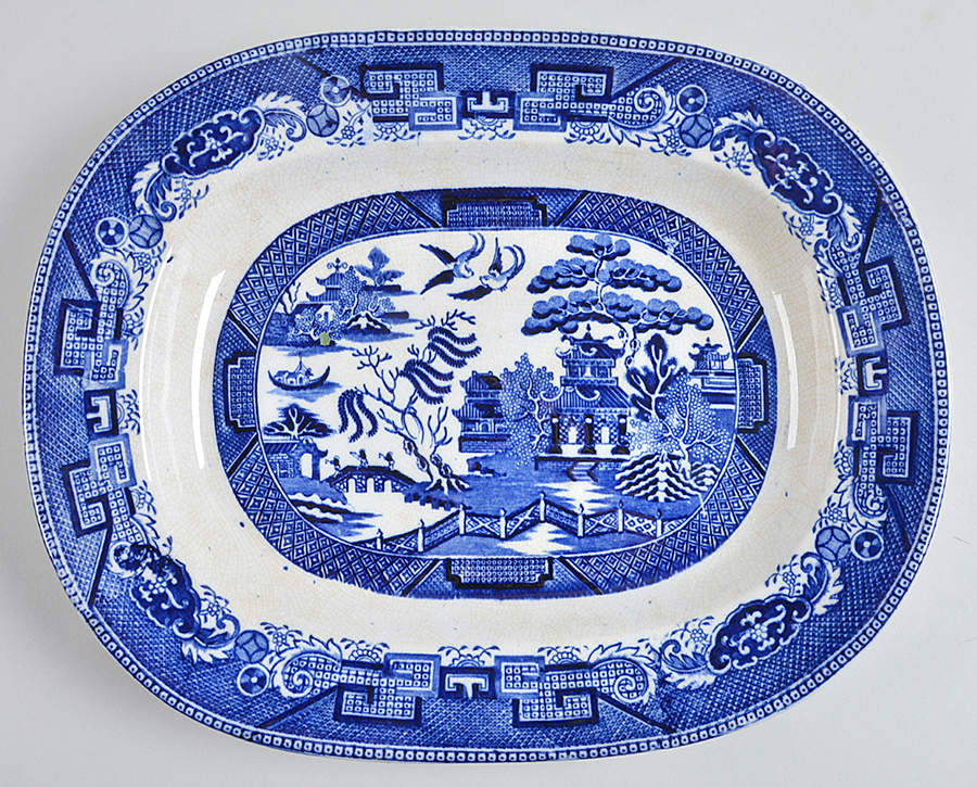 Blue Willow 14" Oval Serving Platter by Barker Bros Ltd-1