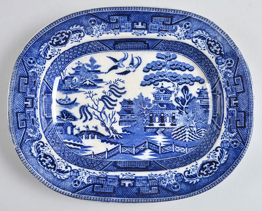 Blue Willow 11" Oval Serving Platter by Barker Bros Ltd-1