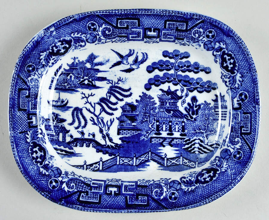 Blue Willow 9" Oval Serving Platter by Barker Bros Ltd-1