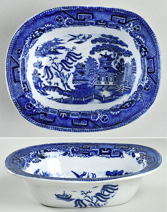 Blue Willow 8" Oval Vegetable Bowl by Barker Bros Ltd-1