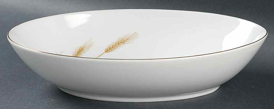 Golden Wheat 10" Oval Vegetable Bowl by Fine China of Japan-1