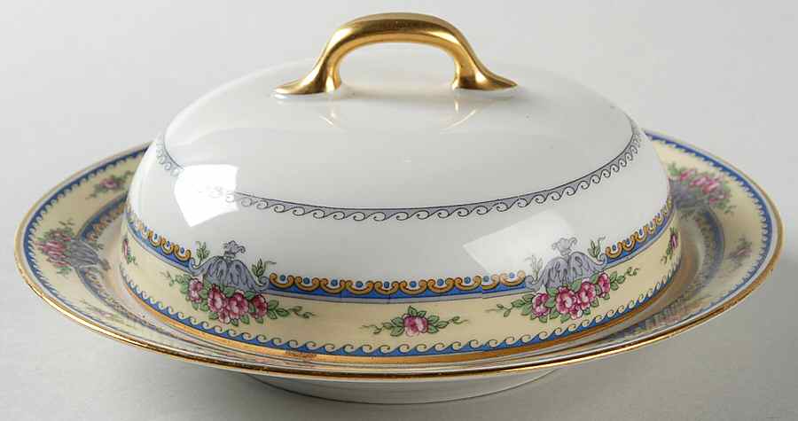 BOJ48 Round Covered Butter by Jean Boyer (Limoges)-1