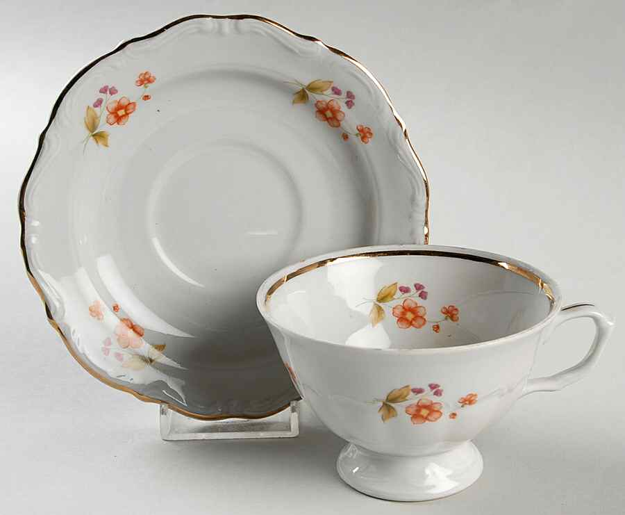 Jardinaire Footed Cup & Saucer Set by Baum Brothers-1