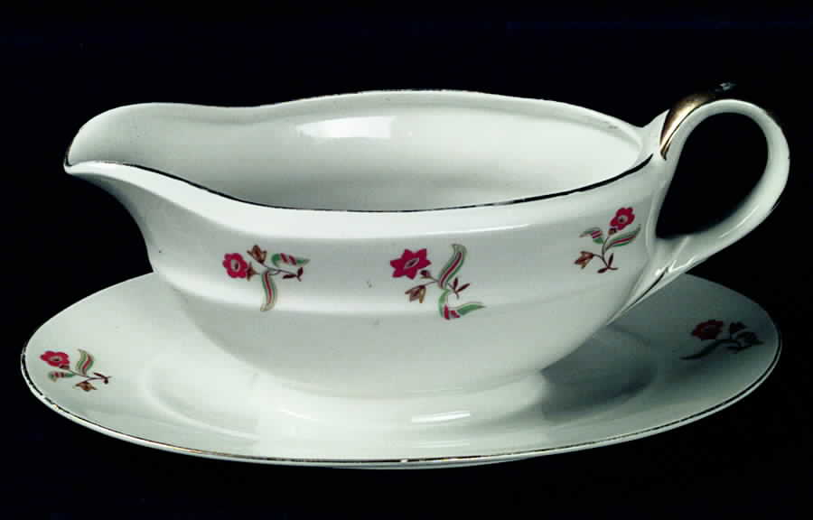 2933-2 Gravy Boat with Attached Underplate by Bareuther & Co-1
