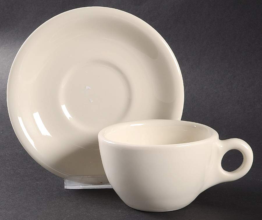 BUF75 Flat Cup & Saucer Set by Buffalo Pottery-1