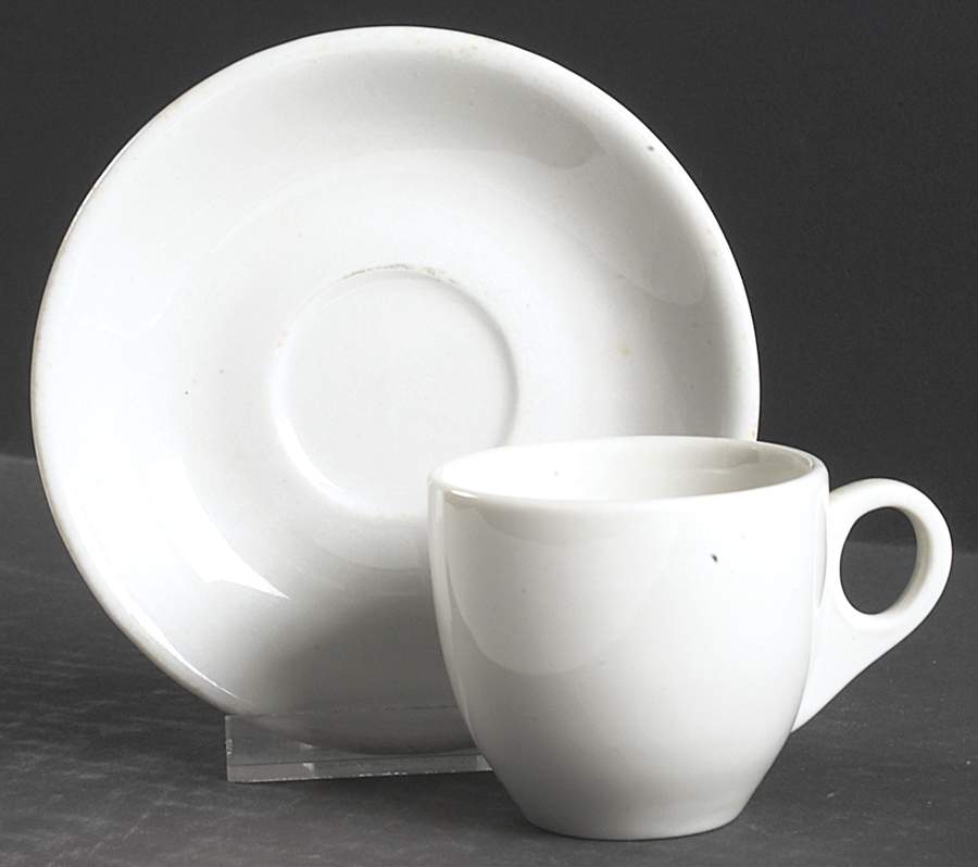 BUF75 Flat Demitasse Cup & Saucer Set by Buffalo Pottery-1