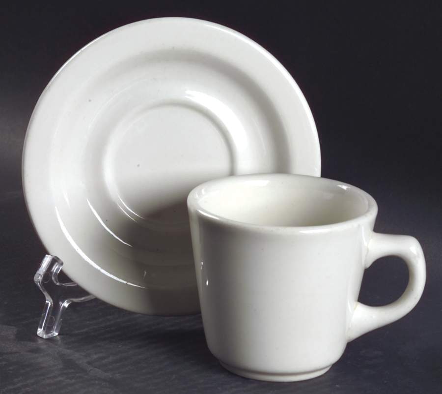 BUF75 Flat Cup & Saucer Set by Buffalo Pottery-1