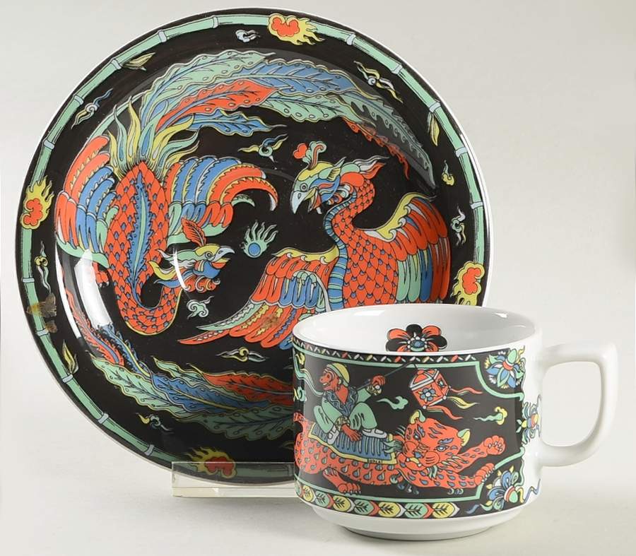 Asia Flat Cup & Saucer Set by Bopla (Switzerland)-1