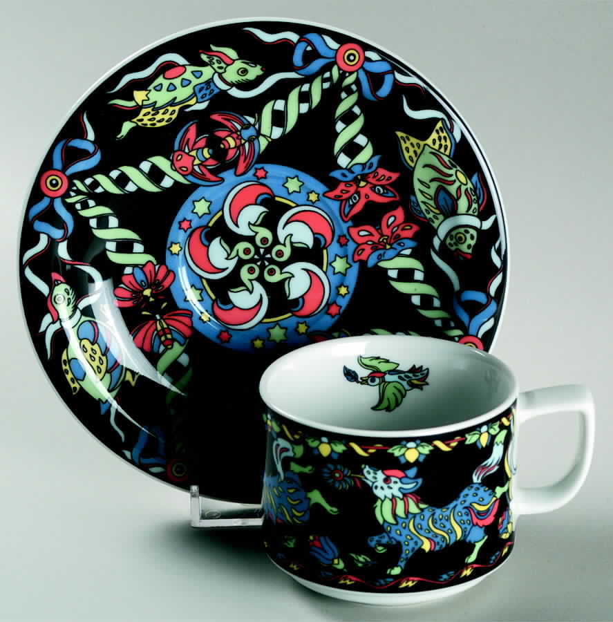 Evolution Flat Cup & Saucer Set by Bopla (Switzerland)-1