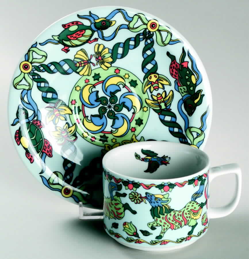 Evolution Flat Cup & Saucer Set by Bopla (Switzerland)-1
