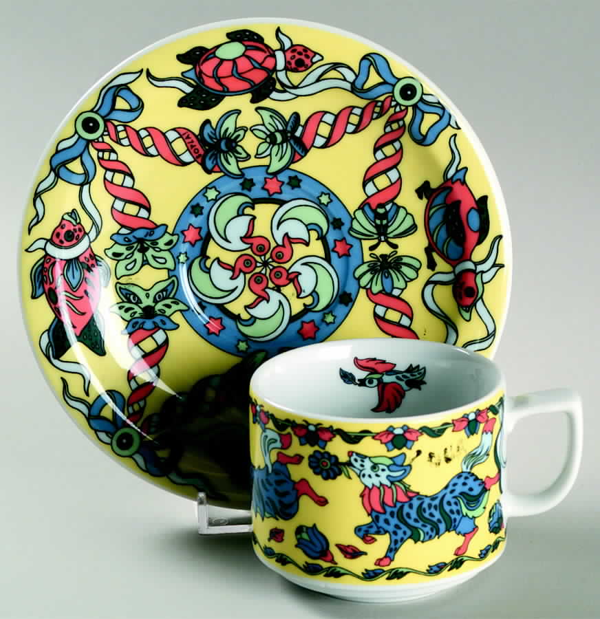 Evolution Flat Cup & Saucer Set by Bopla (Switzerland)-1