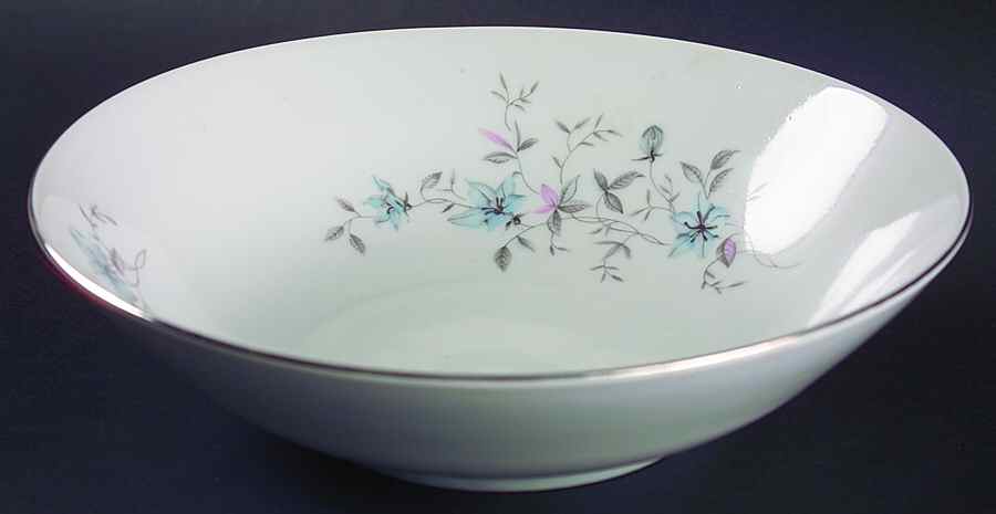 Blue Fantasy (Platinum Trim) 9" Round Vegetable Bowl by Bohemia Ceramic Works-1