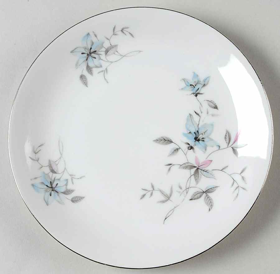 Blue Fantasy (Platinum Trim) Bread & Butter Plate by Bohemia Ceramic Works-1