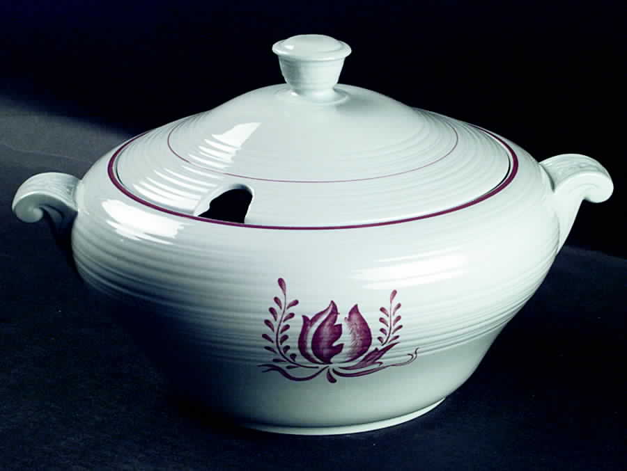 Tulip Red Tureen &  Lid by Booths-1