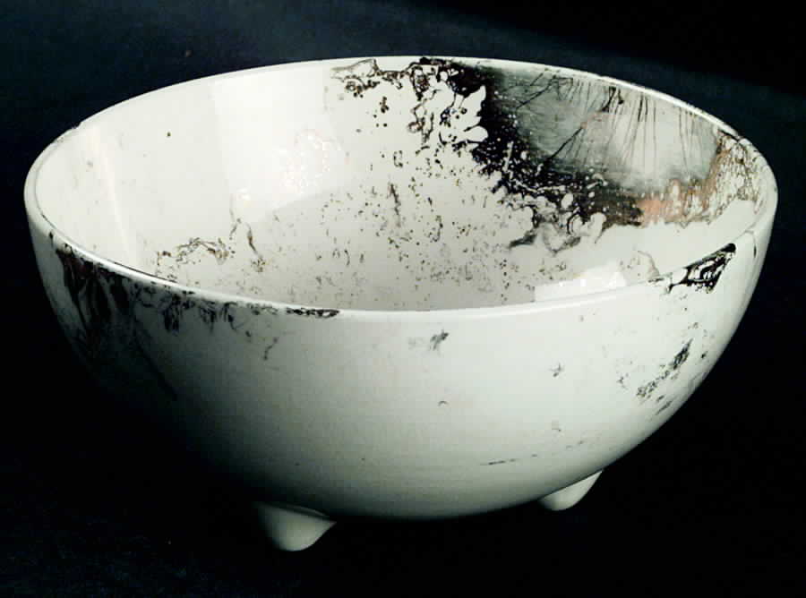 Surf Ballet (White and Gold) Coupe Soup Bowl by Sascha Brastoff-1